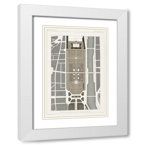 Palais Des Tuileries, Paris I White Modern Wood Framed Art Print with Double Matting by Vision Studio