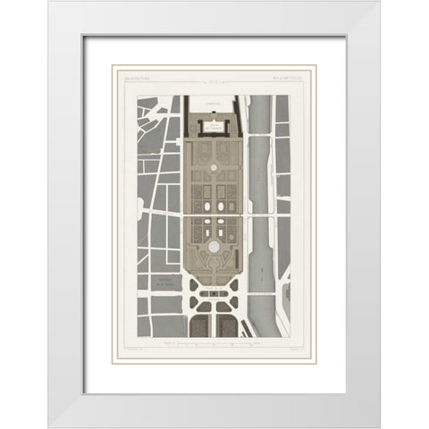 Palais Des Tuileries, Paris I White Modern Wood Framed Art Print with Double Matting by Vision Studio