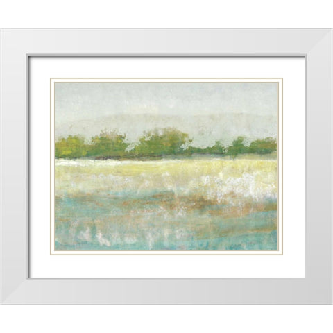 Spring Treeline II White Modern Wood Framed Art Print with Double Matting by OToole, Tim