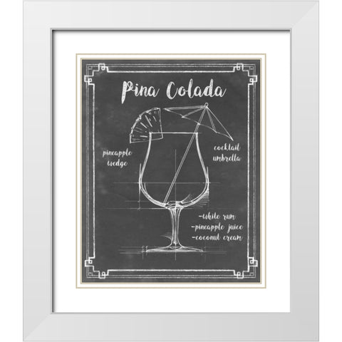 Mixology IV White Modern Wood Framed Art Print with Double Matting by Harper, Ethan
