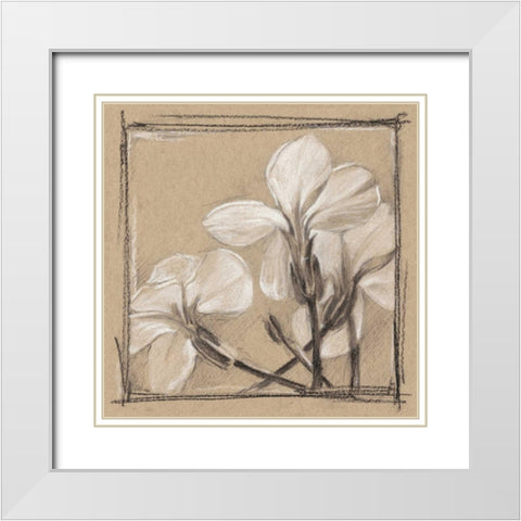 White Floral Study IV White Modern Wood Framed Art Print with Double Matting by Harper, Ethan
