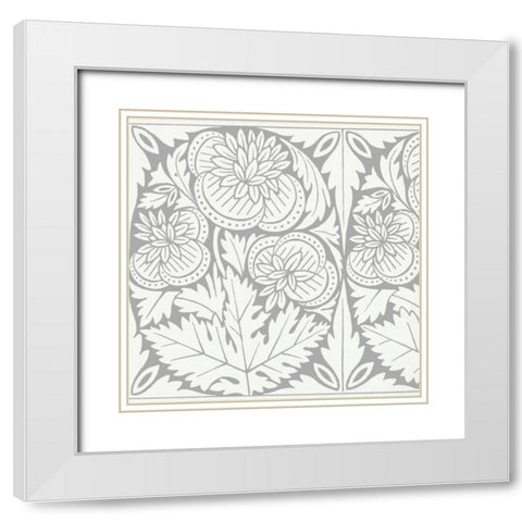 Ornamental Detail V White Modern Wood Framed Art Print with Double Matting by Vision Studio
