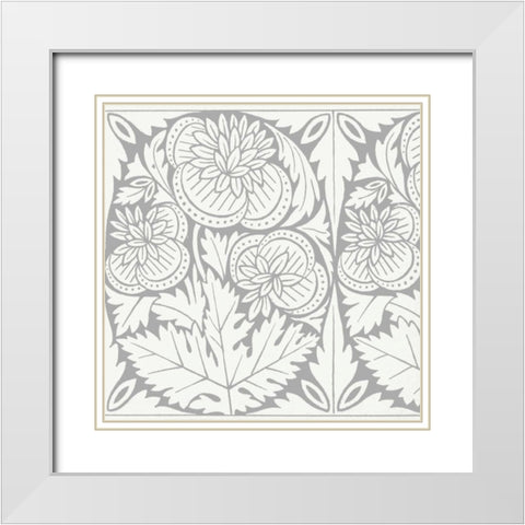 Ornamental Detail V White Modern Wood Framed Art Print with Double Matting by Vision Studio