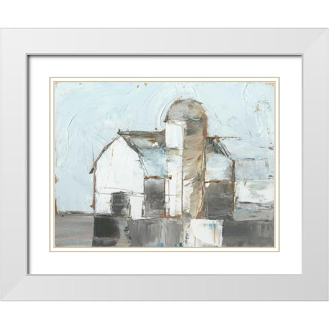 Barn and Silo I White Modern Wood Framed Art Print with Double Matting by Harper, Ethan