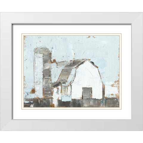 Barn and Silo II White Modern Wood Framed Art Print with Double Matting by Harper, Ethan