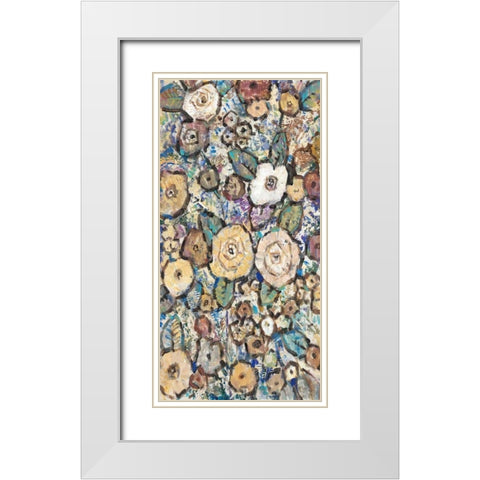 Decorative Flowers II White Modern Wood Framed Art Print with Double Matting by OToole, Tim
