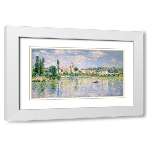 Vetheuil in Summer White Modern Wood Framed Art Print with Double Matting by Monet, Claude