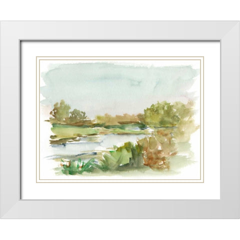 Impressionist Watercolor I White Modern Wood Framed Art Print with Double Matting by Harper, Ethan