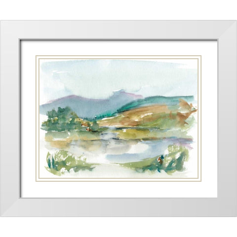 Impressionist Watercolor II White Modern Wood Framed Art Print with Double Matting by Harper, Ethan