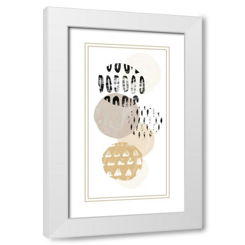 Circular Synergy III White Modern Wood Framed Art Print with Double Matting by Vess, June Erica