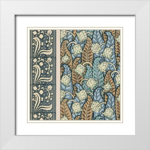 Nouveau Textile Motif IV White Modern Wood Framed Art Print with Double Matting by Vision Studio