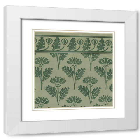 Nouveau Textile Motif VII White Modern Wood Framed Art Print with Double Matting by Vision Studio