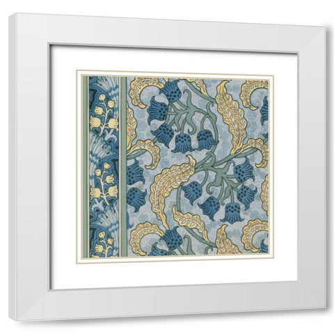 Nouveau Textile Motif VIII White Modern Wood Framed Art Print with Double Matting by Vision Studio
