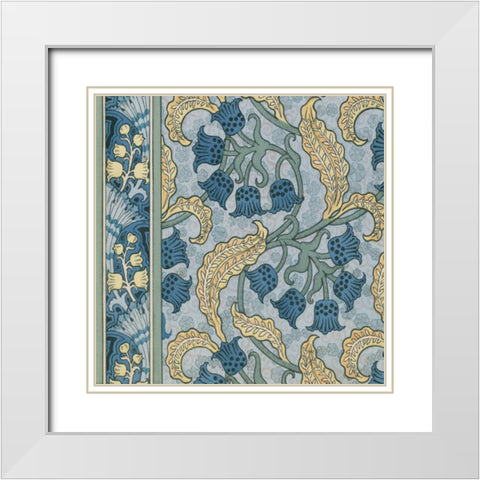 Nouveau Textile Motif VIII White Modern Wood Framed Art Print with Double Matting by Vision Studio
