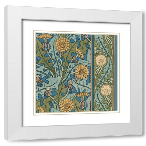 Nouveau Textile Motif IX White Modern Wood Framed Art Print with Double Matting by Vision Studio