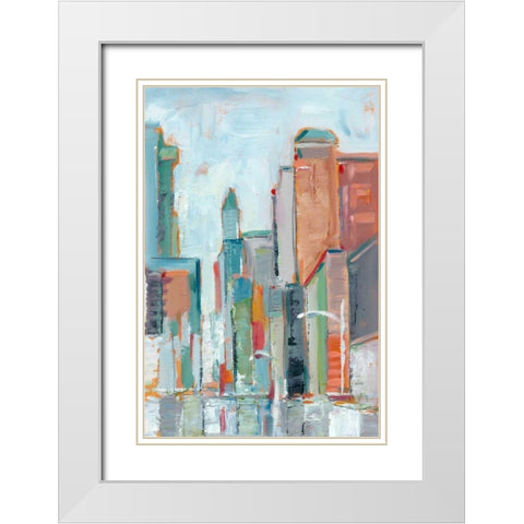 Downtown Contemporary I White Modern Wood Framed Art Print with Double Matting by Harper, Ethan