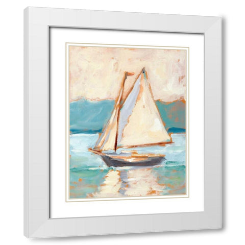 Contemporary Yacht I White Modern Wood Framed Art Print with Double Matting by Harper, Ethan
