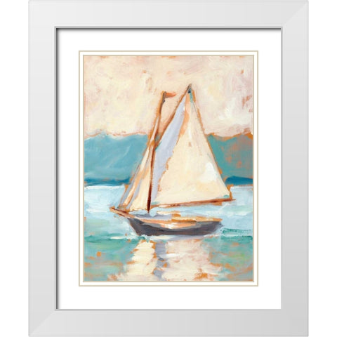 Contemporary Yacht I White Modern Wood Framed Art Print with Double Matting by Harper, Ethan