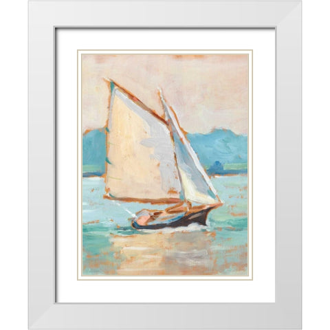 Contemporary Yacht II White Modern Wood Framed Art Print with Double Matting by Harper, Ethan