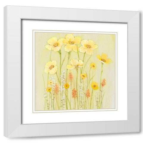 Soft Spring Floral I White Modern Wood Framed Art Print with Double Matting by OToole, Tim