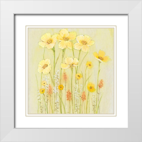 Soft Spring Floral I White Modern Wood Framed Art Print with Double Matting by OToole, Tim