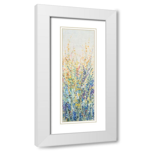Wildflower Panel I White Modern Wood Framed Art Print with Double Matting by OToole, Tim