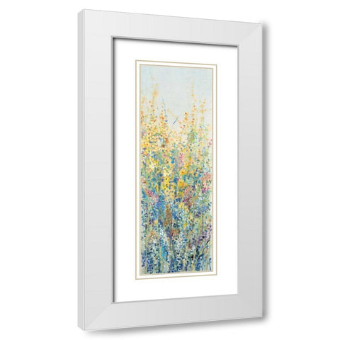 Wildflower Panel III White Modern Wood Framed Art Print with Double Matting by OToole, Tim