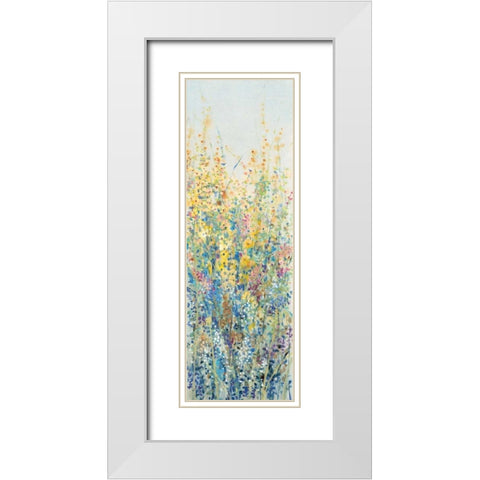 Wildflower Panel III White Modern Wood Framed Art Print with Double Matting by OToole, Tim