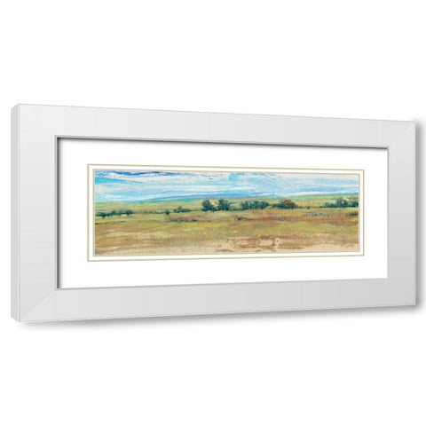 Distant Treeline Panel I White Modern Wood Framed Art Print with Double Matting by OToole, Tim