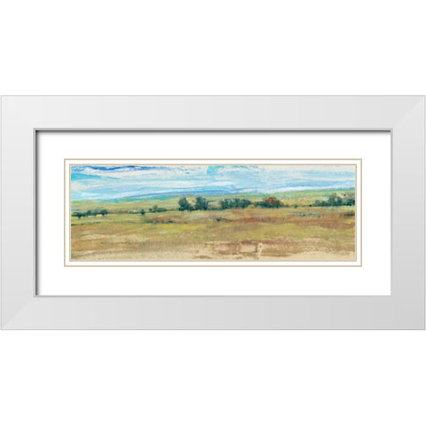 Distant Treeline Panel I White Modern Wood Framed Art Print with Double Matting by OToole, Tim