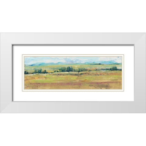 Distant Treeline Panel II White Modern Wood Framed Art Print with Double Matting by OToole, Tim