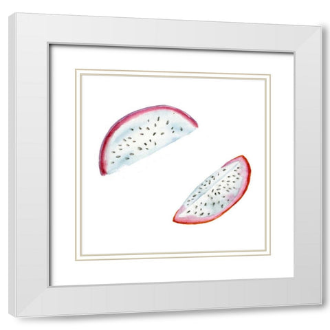 Love Me Fruit II White Modern Wood Framed Art Print with Double Matting by Wang, Melissa