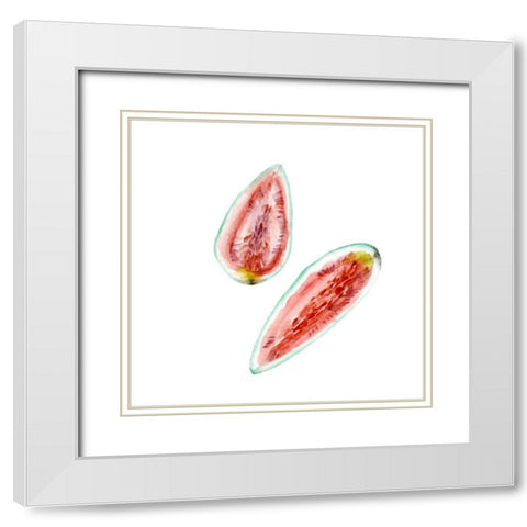 Love Me Fruit VI White Modern Wood Framed Art Print with Double Matting by Wang, Melissa