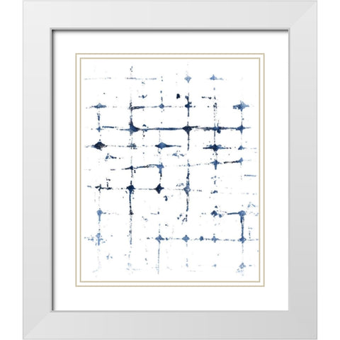 Indigo Ink Motif VII White Modern Wood Framed Art Print with Double Matting by Vess, June Erica