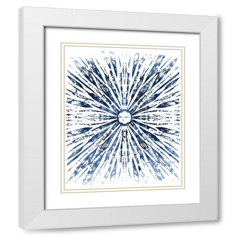Indigo Ink Motif VIII White Modern Wood Framed Art Print with Double Matting by Vess, June Erica