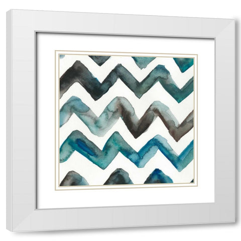 La Mer VII White Modern Wood Framed Art Print with Double Matting by Zarris, Chariklia