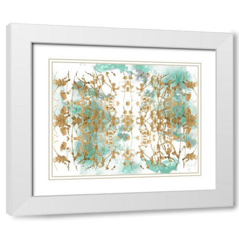 Verdant Mirror I White Modern Wood Framed Art Print with Double Matting by Goldberger, Jennifer