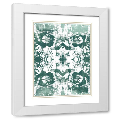 Sea Green Kaleidoscope III White Modern Wood Framed Art Print with Double Matting by Vess, June Erica