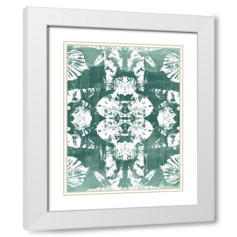 Sea Green Kaleidoscope IV White Modern Wood Framed Art Print with Double Matting by Vess, June Erica