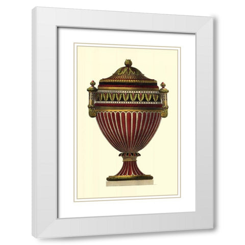 Empire Urn II White Modern Wood Framed Art Print with Double Matting by Vision Studio