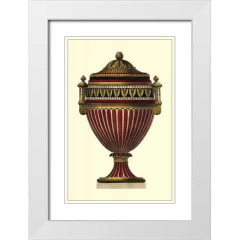 Empire Urn II White Modern Wood Framed Art Print with Double Matting by Vision Studio