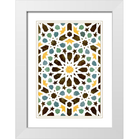 Zellige Board I White Modern Wood Framed Art Print with Double Matting by Saunders, Alonzo