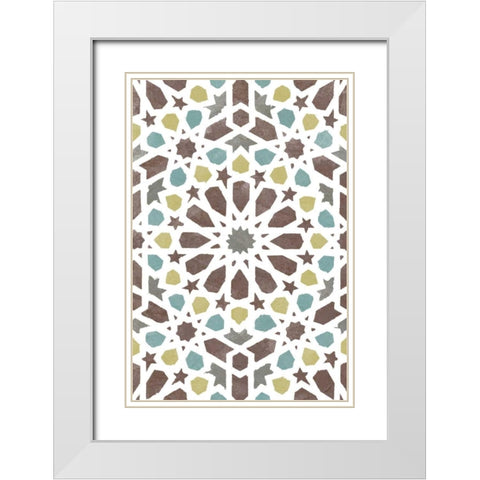 Zellige Board II White Modern Wood Framed Art Print with Double Matting by Saunders, Alonzo