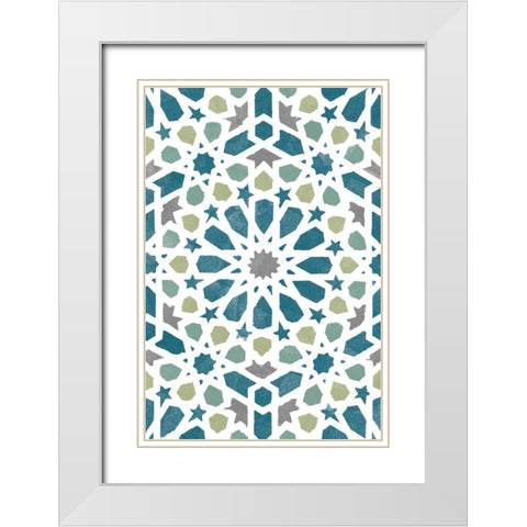 Zellige Board III White Modern Wood Framed Art Print with Double Matting by Saunders, Alonzo