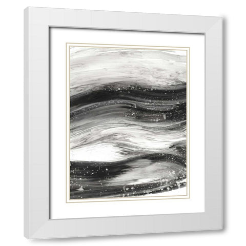 Black Waves II White Modern Wood Framed Art Print with Double Matting by Harper, Ethan