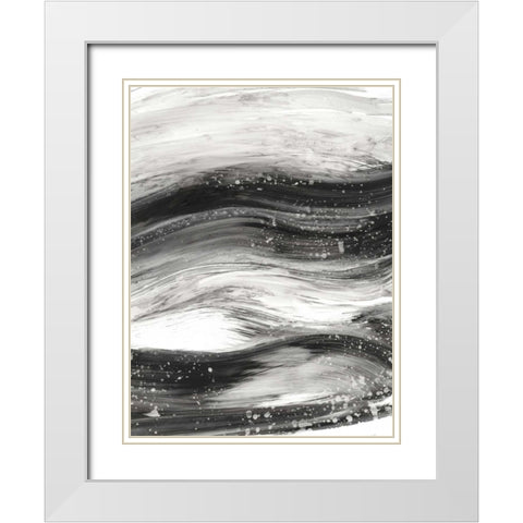 Black Waves II White Modern Wood Framed Art Print with Double Matting by Harper, Ethan