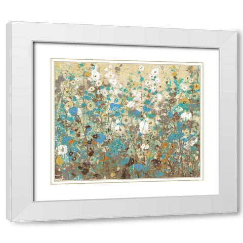 Flowering Vines I White Modern Wood Framed Art Print with Double Matting by OToole, Tim