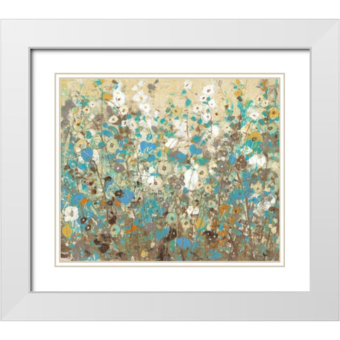 Flowering Vines I White Modern Wood Framed Art Print with Double Matting by OToole, Tim
