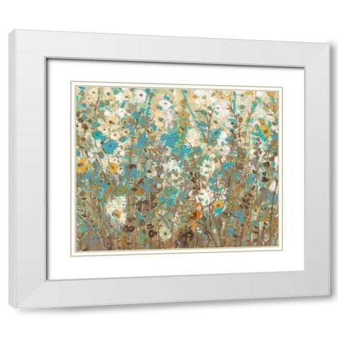Flowering Vines II White Modern Wood Framed Art Print with Double Matting by OToole, Tim