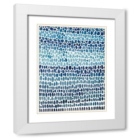 Blue Progression I White Modern Wood Framed Art Print with Double Matting by OToole, Tim